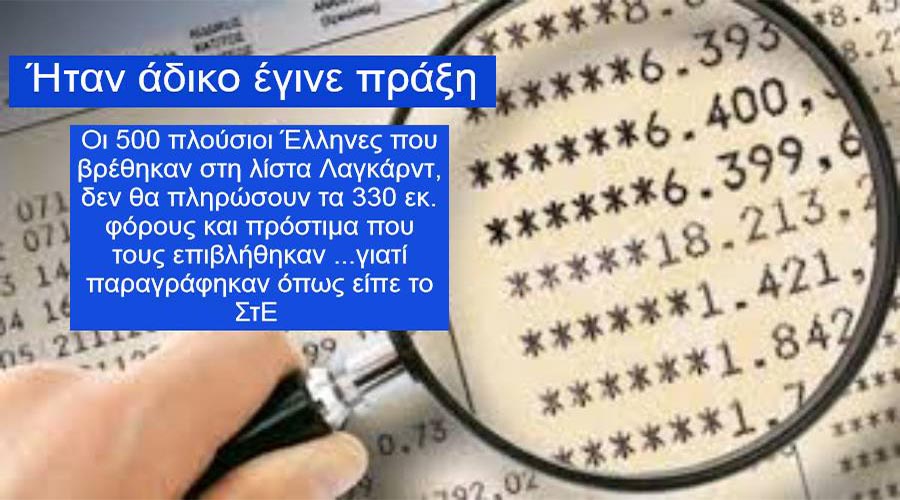 Συμβούλιο Επικρατείας: Οριστική παραγραφή, χάθηκαν 330 εκ. φόροι και πρόστιμα σε 500 άτομα – της λίστας Λαγκάρντ